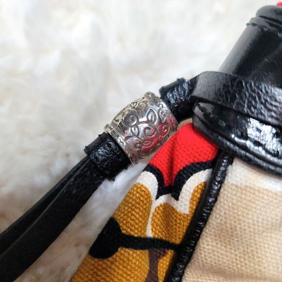 Brighton Baylyn Floral Canvas Shoulder Bag W/ Bamboo Handle - Picture 15 of 15